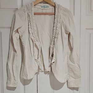 Maurices Ruffle Front Top – Cream – Women’s Medium